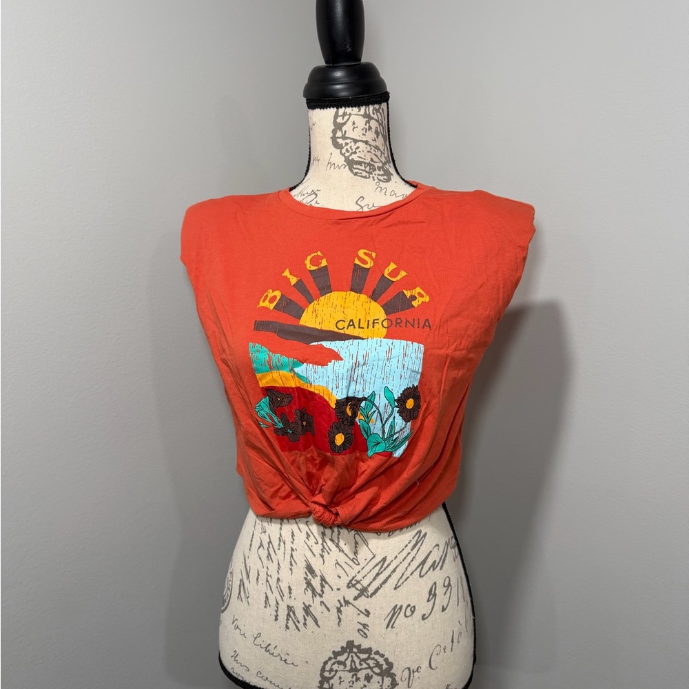 Big Sur California Graphic Women's Top - Orange